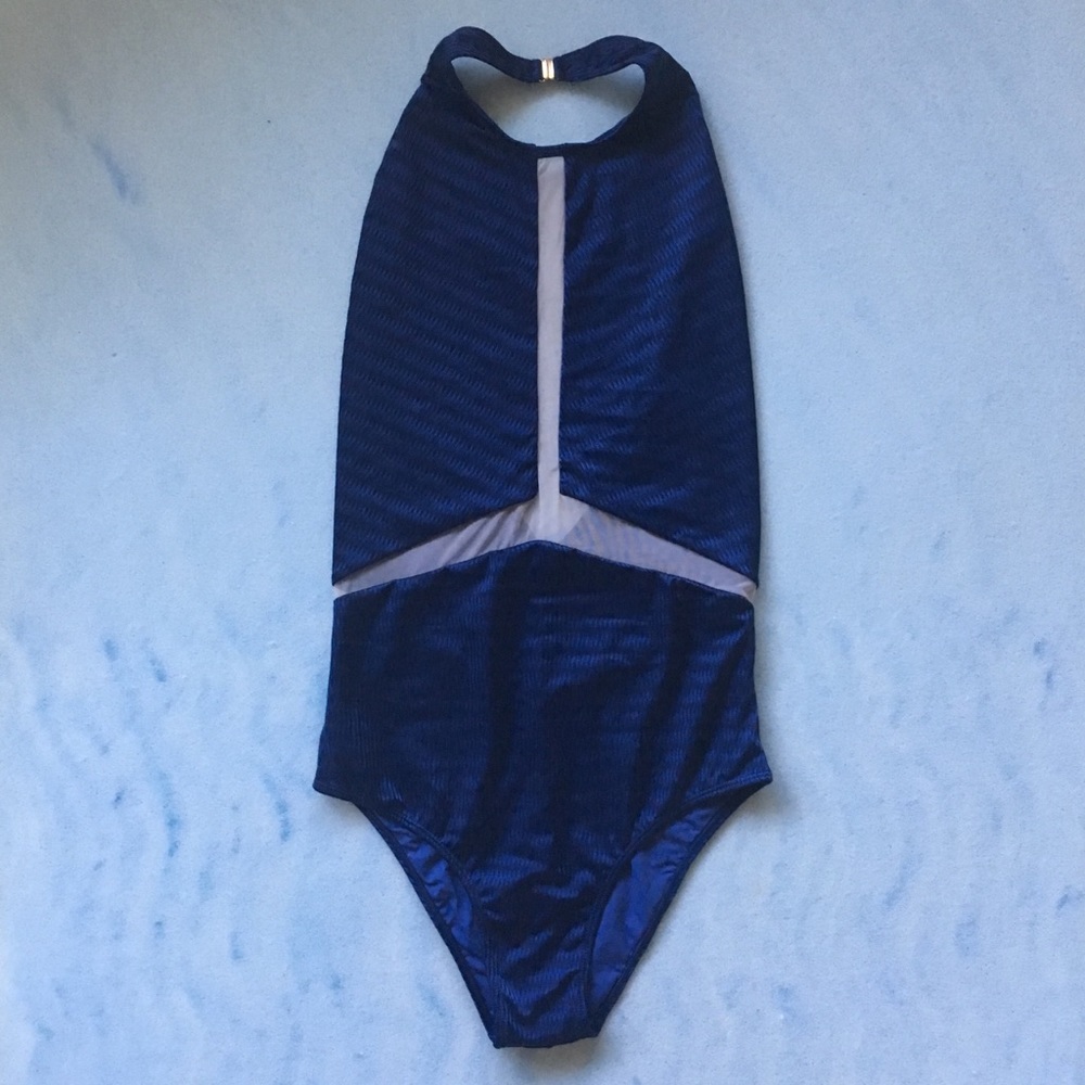 NEW Brigitte Dark Blue Paneled Swimsuit